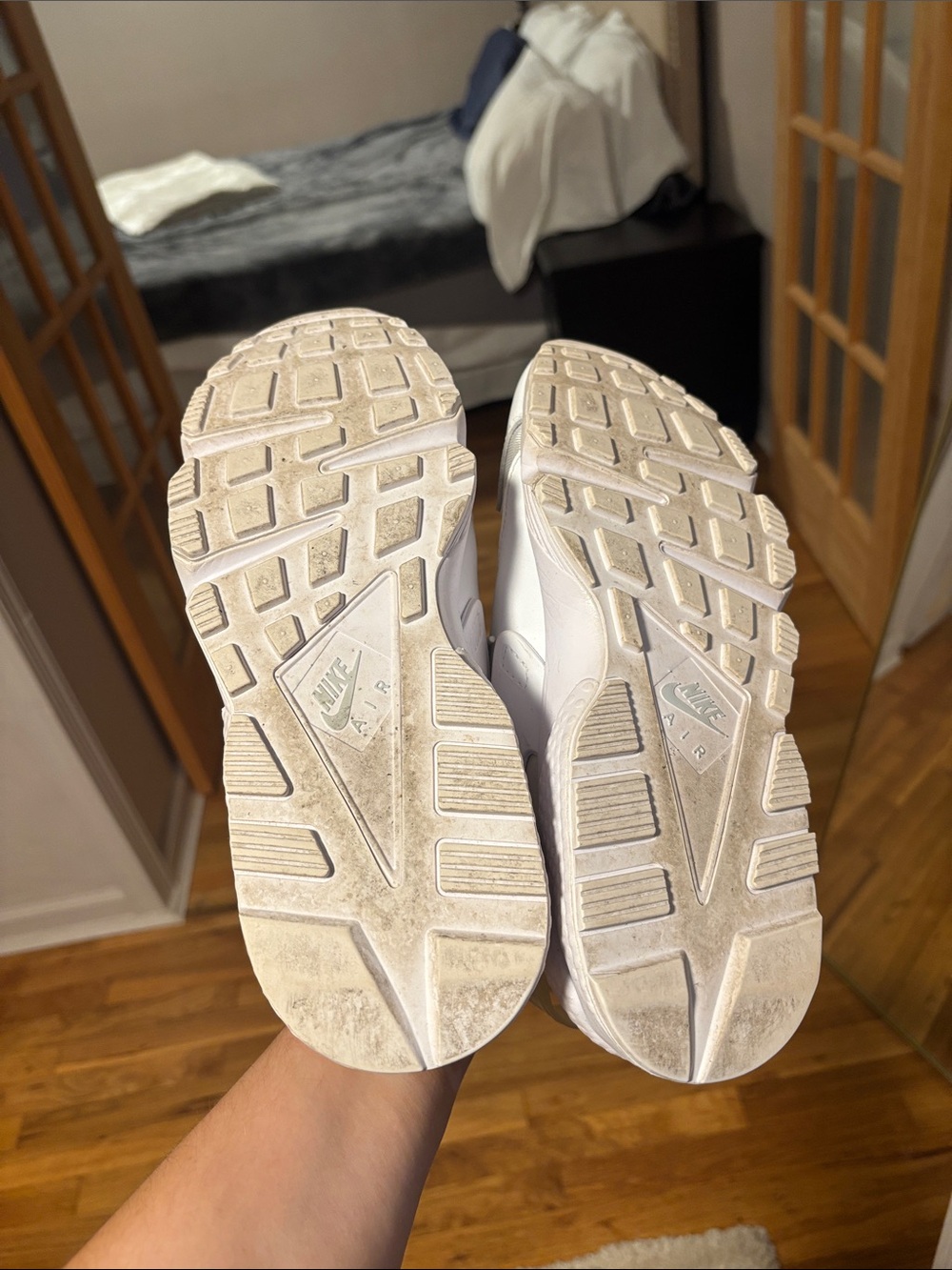 Nike White and Cream Huarache Sneakers - Picture 5 of 5